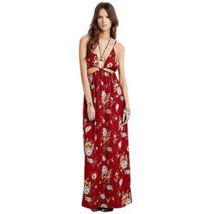 NWOT- Forever 21 Floral Cutouts Maxi Dress